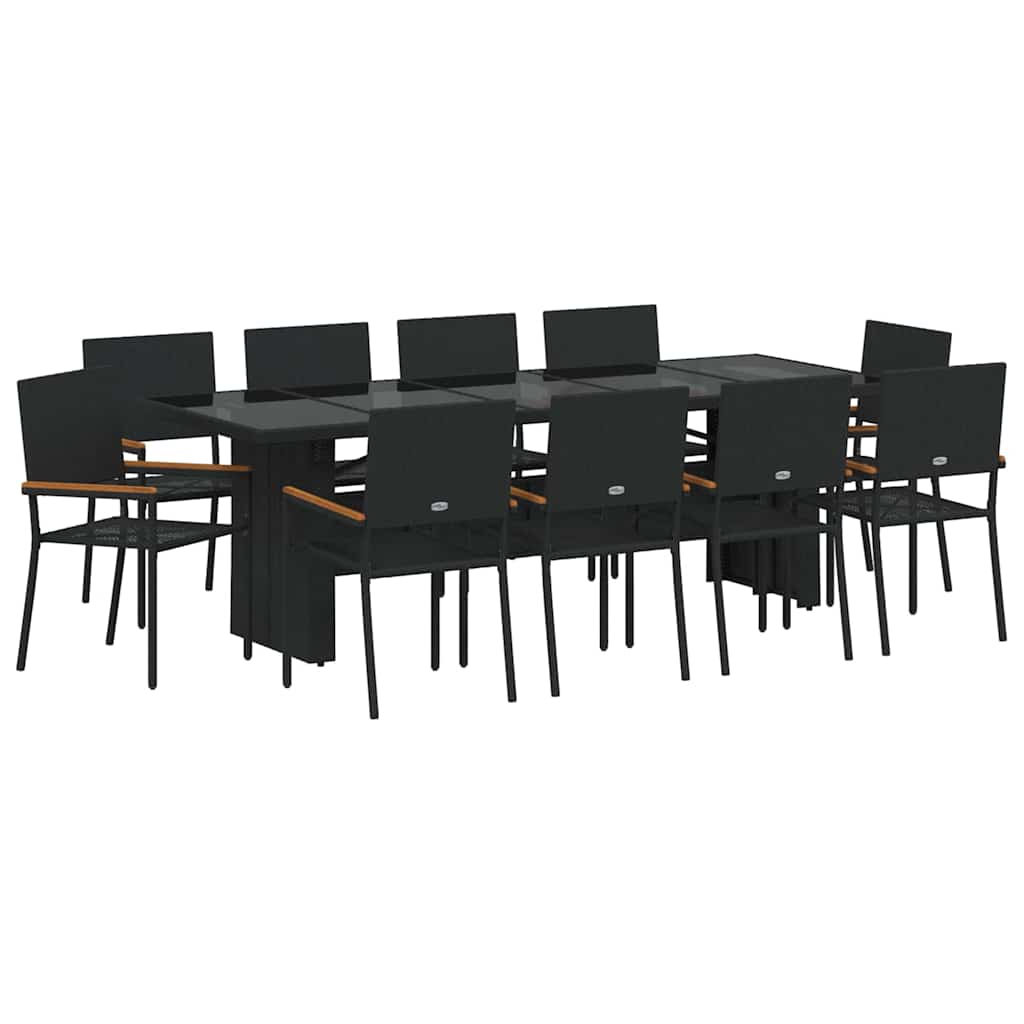 Vrtni set za objed 11 pcs Crna poliratan