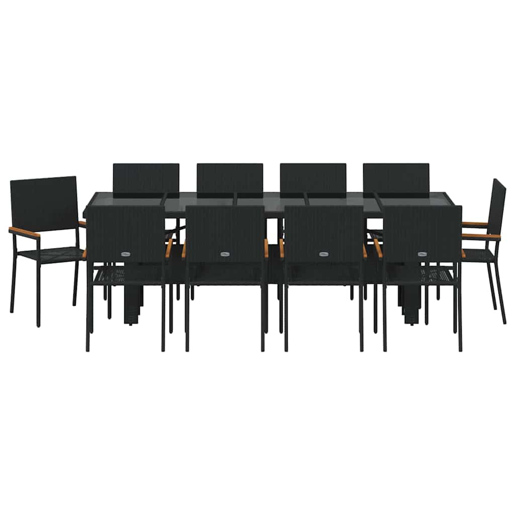 Vrtni set za objed 11 pcs Crna poliratan