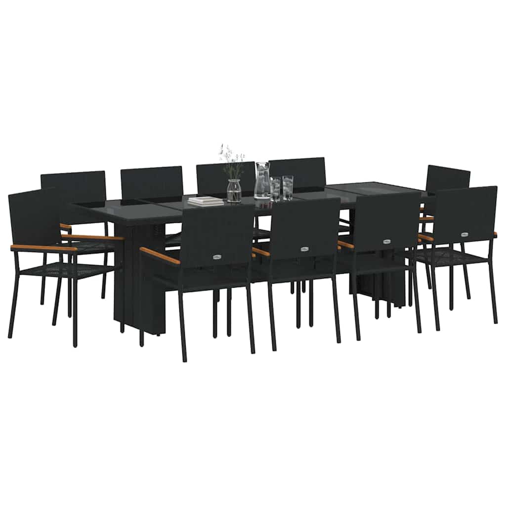 Vrtni set za objed 11 pcs Crna poliratan