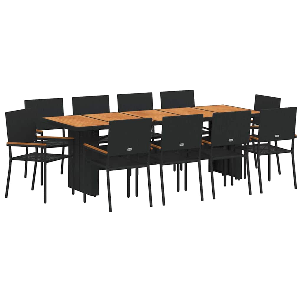 Vrtni set za objed 11 pcs Crna poliratan