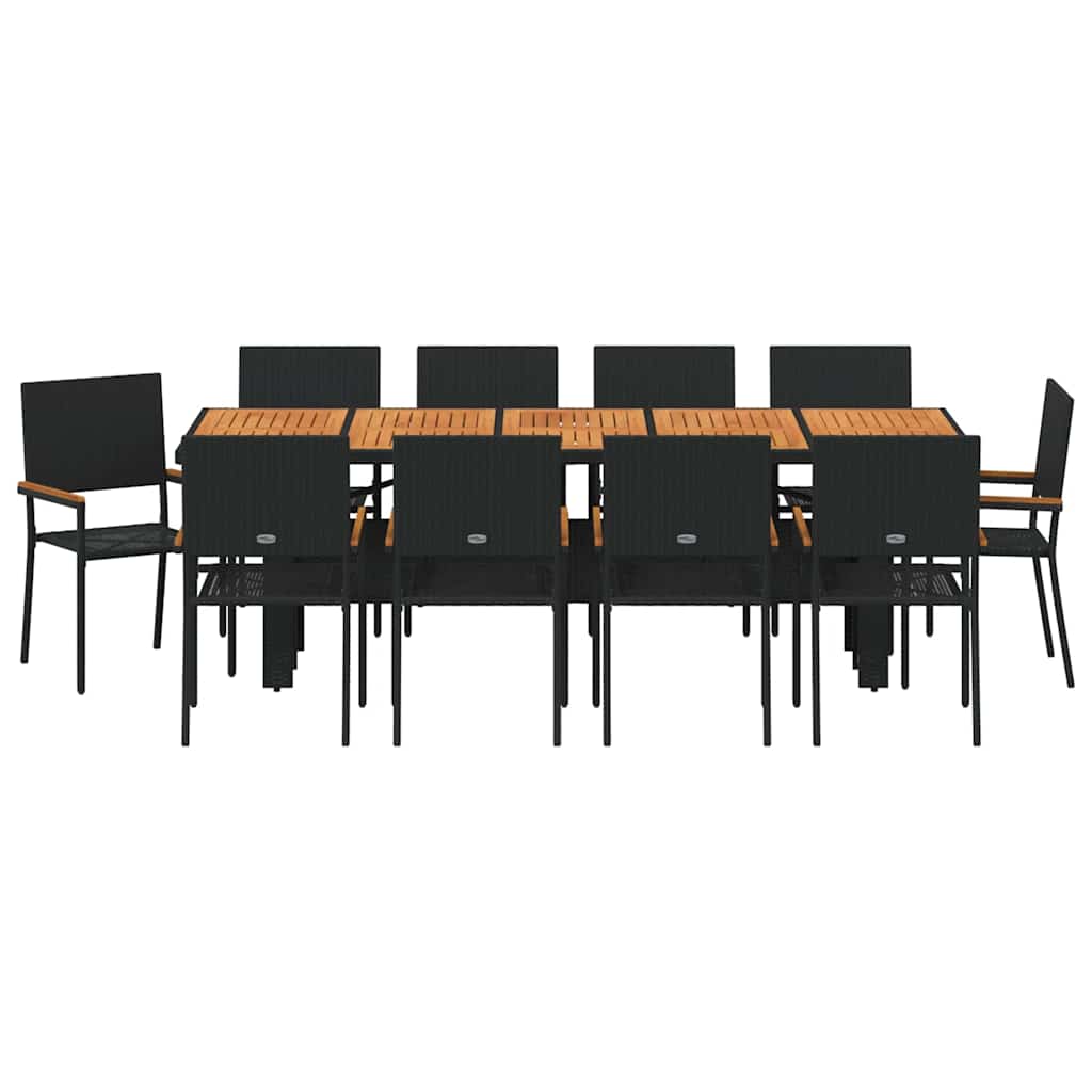 Vrtni set za objed 11 pcs Crna poliratan