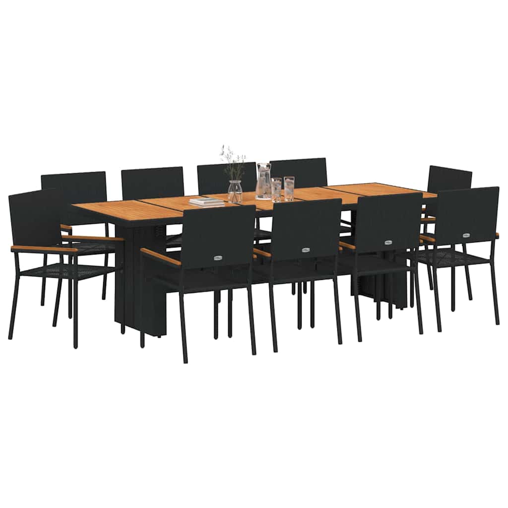 Vrtni set za objed 11 pcs Crna poliratan