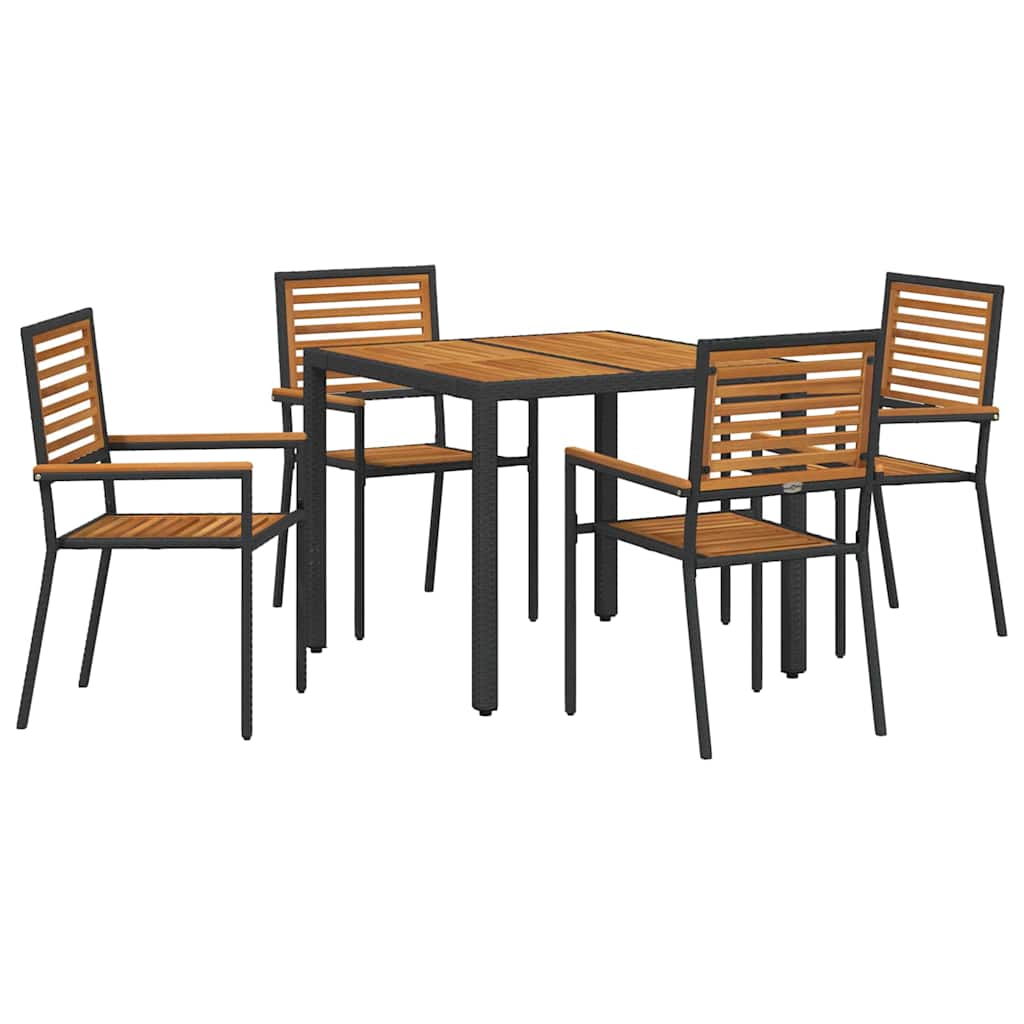 Vrtni set za objed 5 pcs Crna i smeđa poliratan