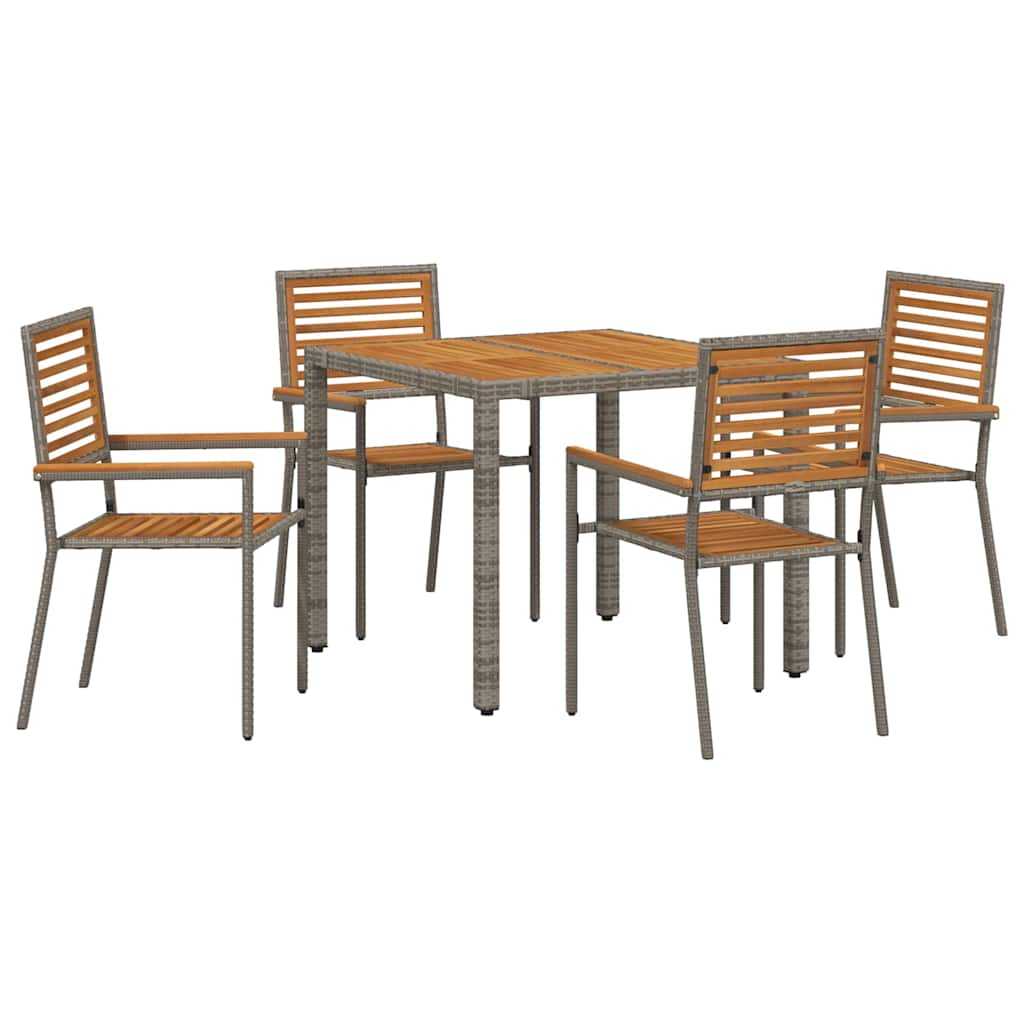 Vrtni set za objed 5 pcs Siva i smeđa poliratan