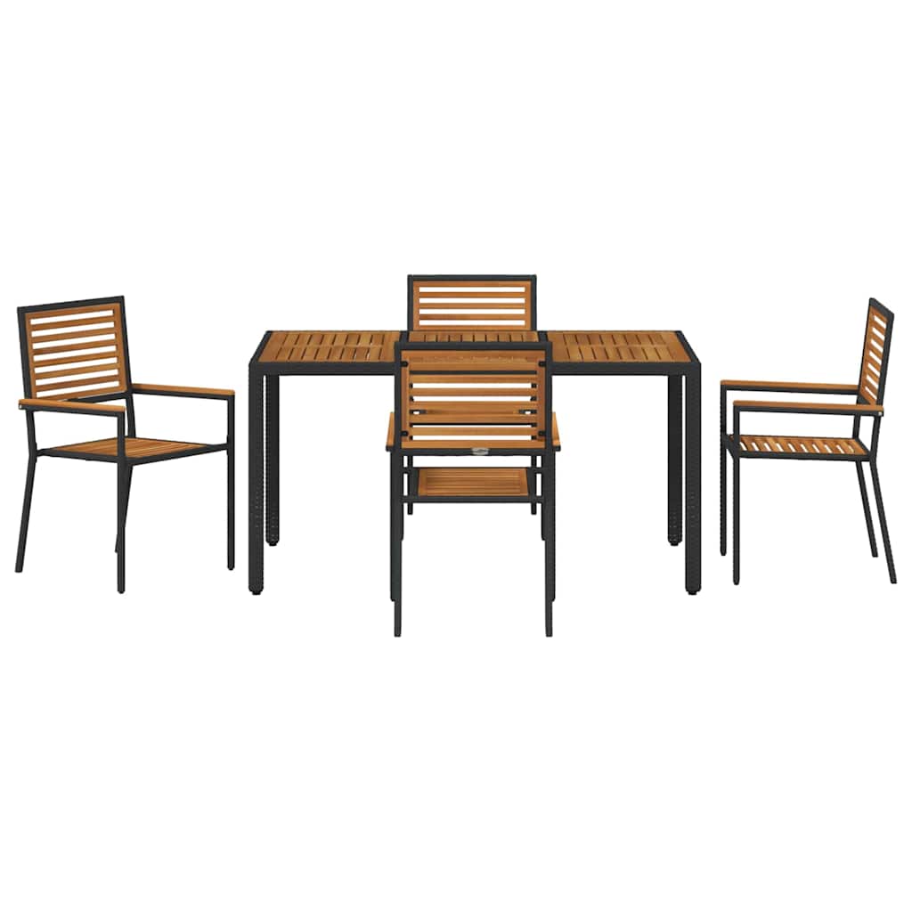 Vrtni set za objed 5 pcs Crna i smeđa poliratan