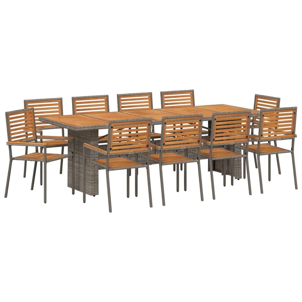 Vrtni set za objed 11 pcs Siva i smeđa poliratan