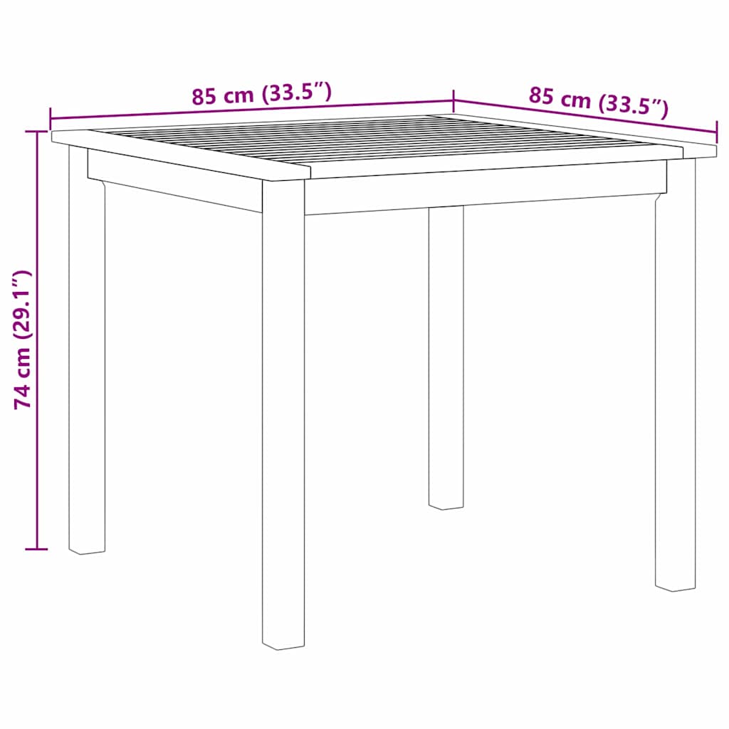 Vrtni set za objed 3 pcs Bež Čvrsto drvo akacije