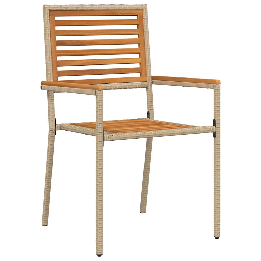Vrtni set za objed 9 pcs Bež Čvrsto drvo akacije