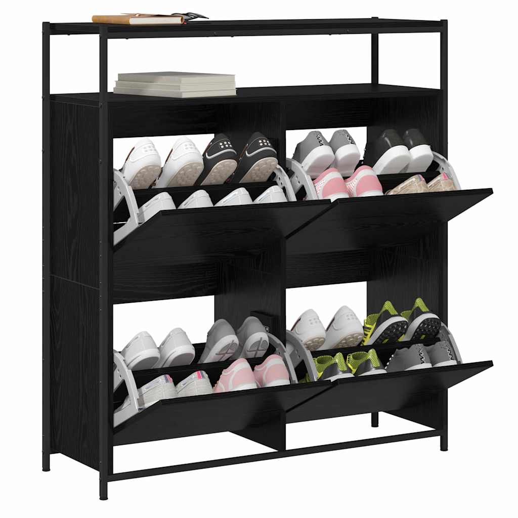 Ormar za cipele Crni hrast 100 x 34 x 112 cm Konstruirano drvo
