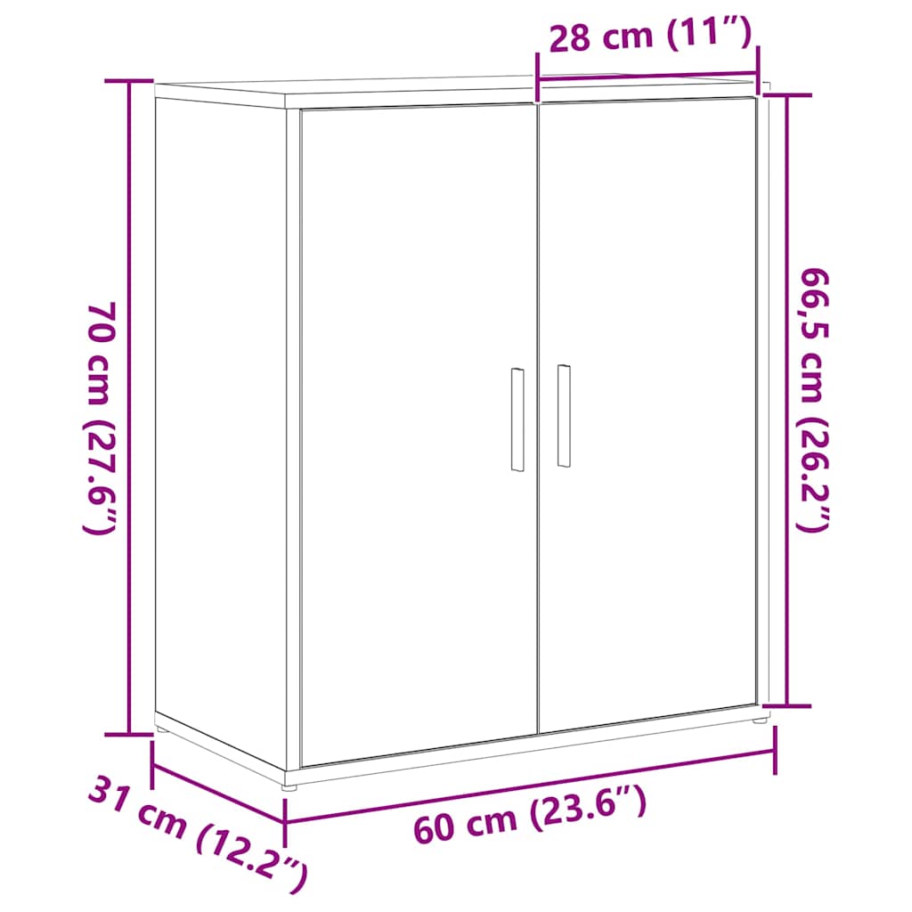 Kreveta 2 pcs Umjetnički hrast 60 x 31 x 70 cm
