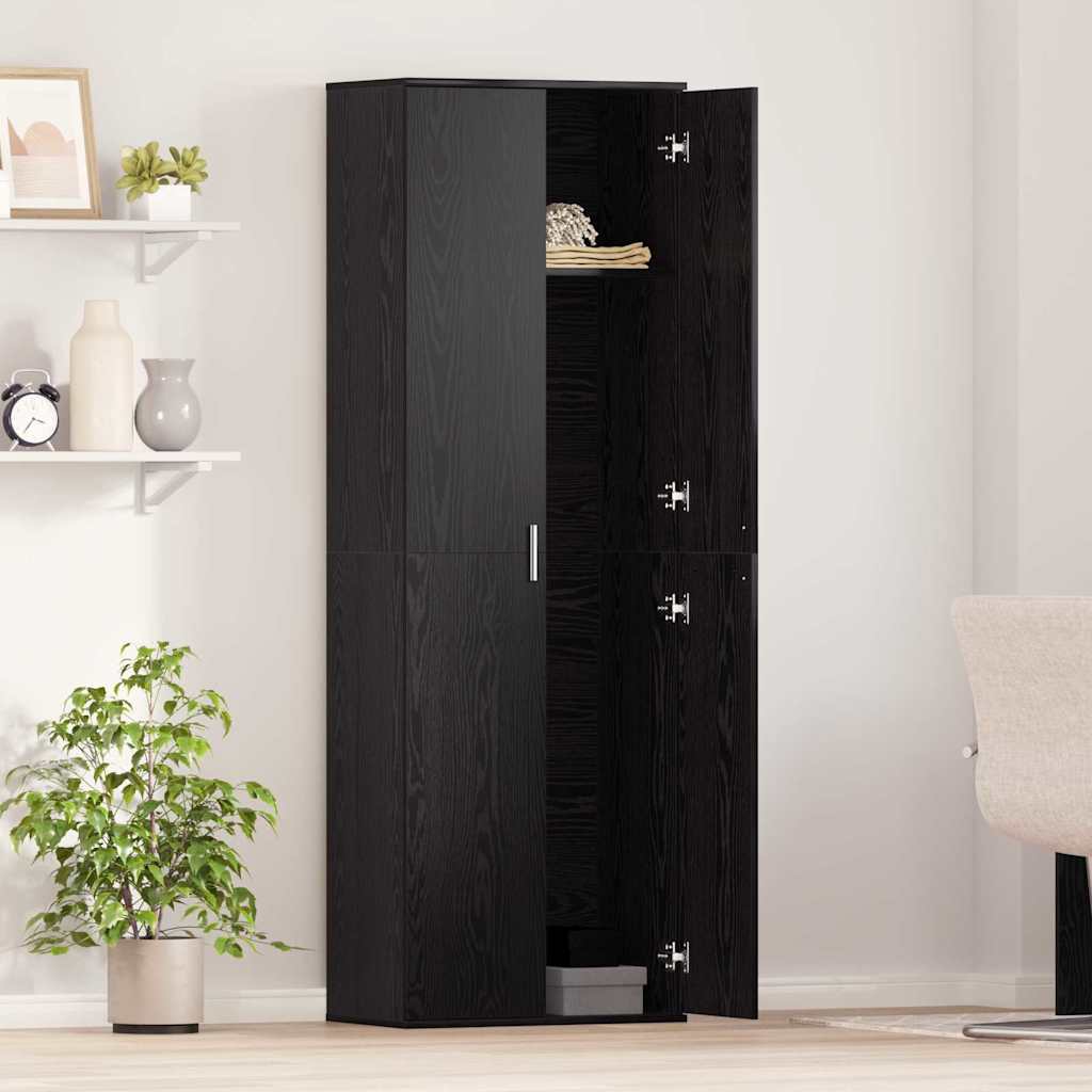 Visoka komoda Crni hrast 60 x 35 x 180 cm Konstruirano drvo