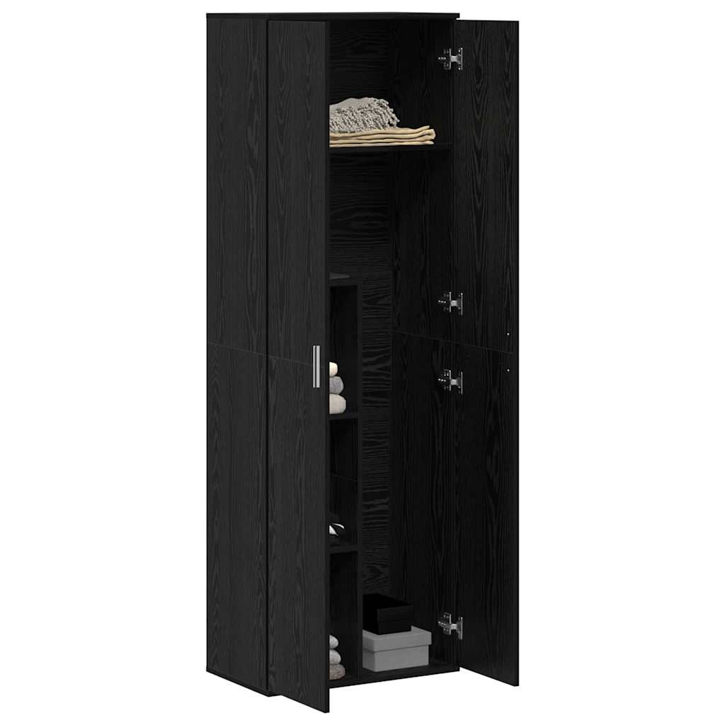 Visoka komoda Crni hrast 60 x 35 x 180 cm Konstruirano drvo