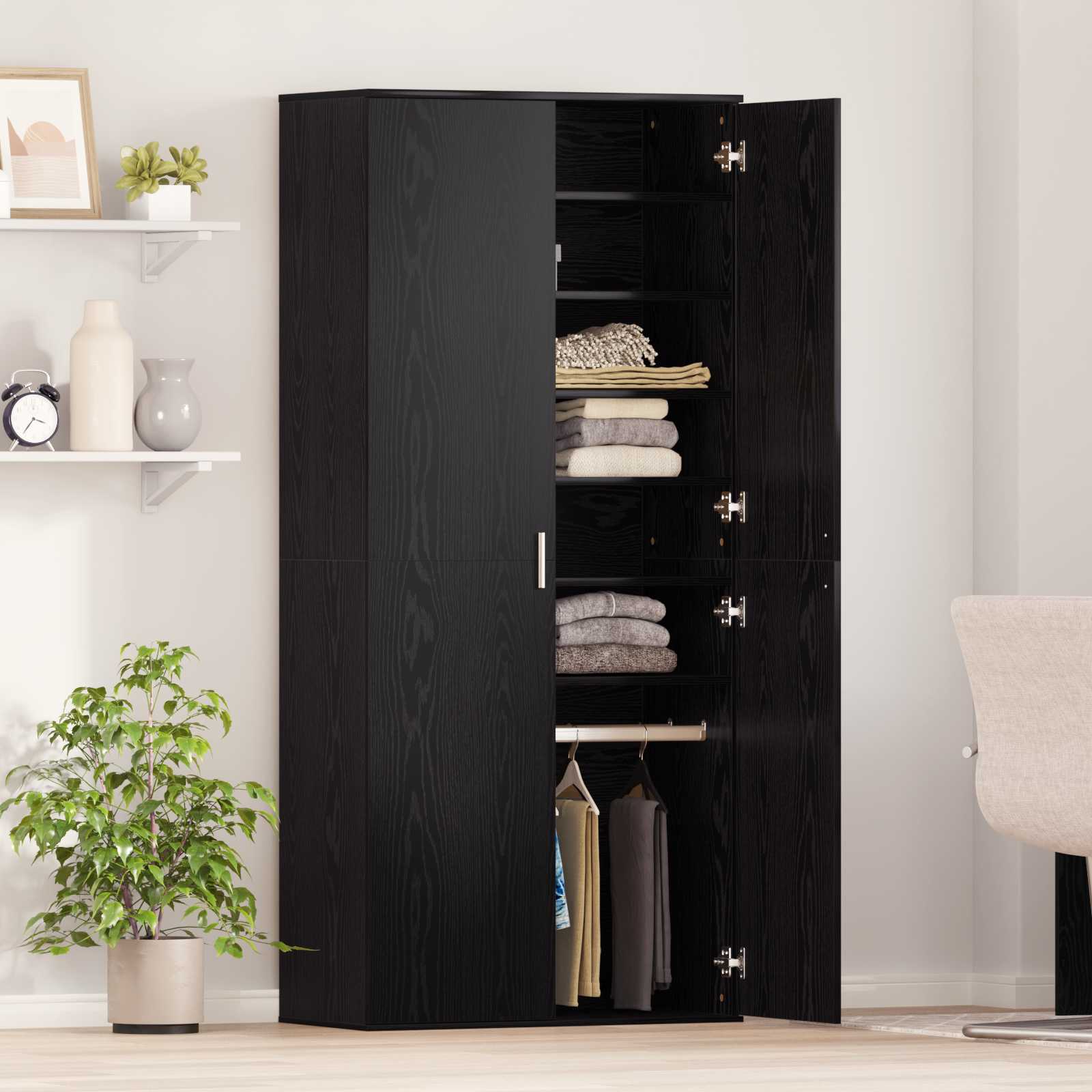 Highboard Crni hrast 80 x 39 x 178 cm Konstruirano drvo