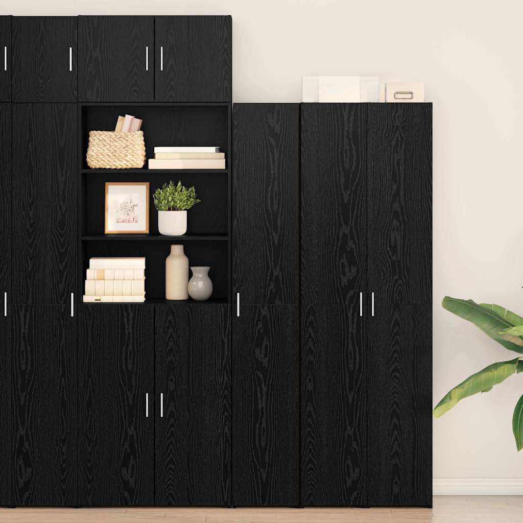 Highboard 2 pcs Crni hrast 30 x 42,5 x 185 cm