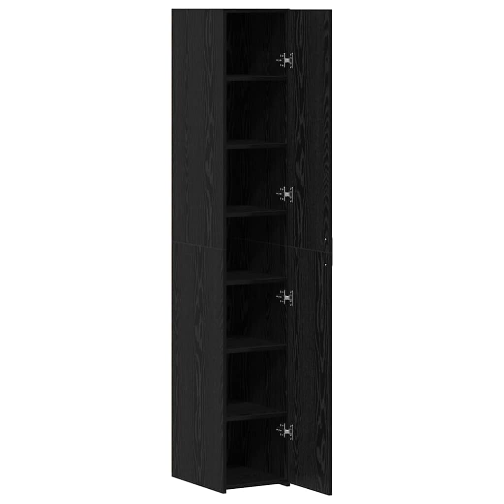Highboard 2 pcs Crni hrast 30 x 42,5 x 185 cm