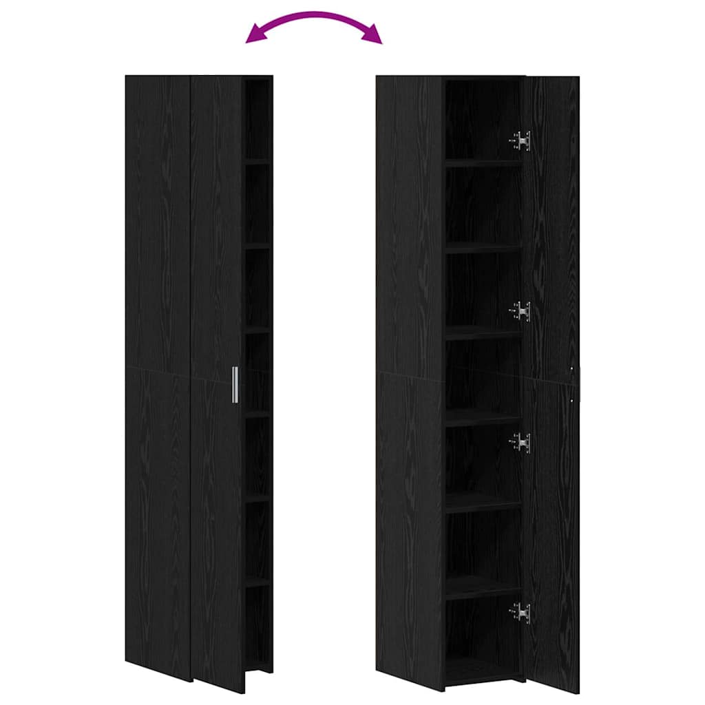 Highboard 2 pcs Crni hrast 30 x 42,5 x 185 cm