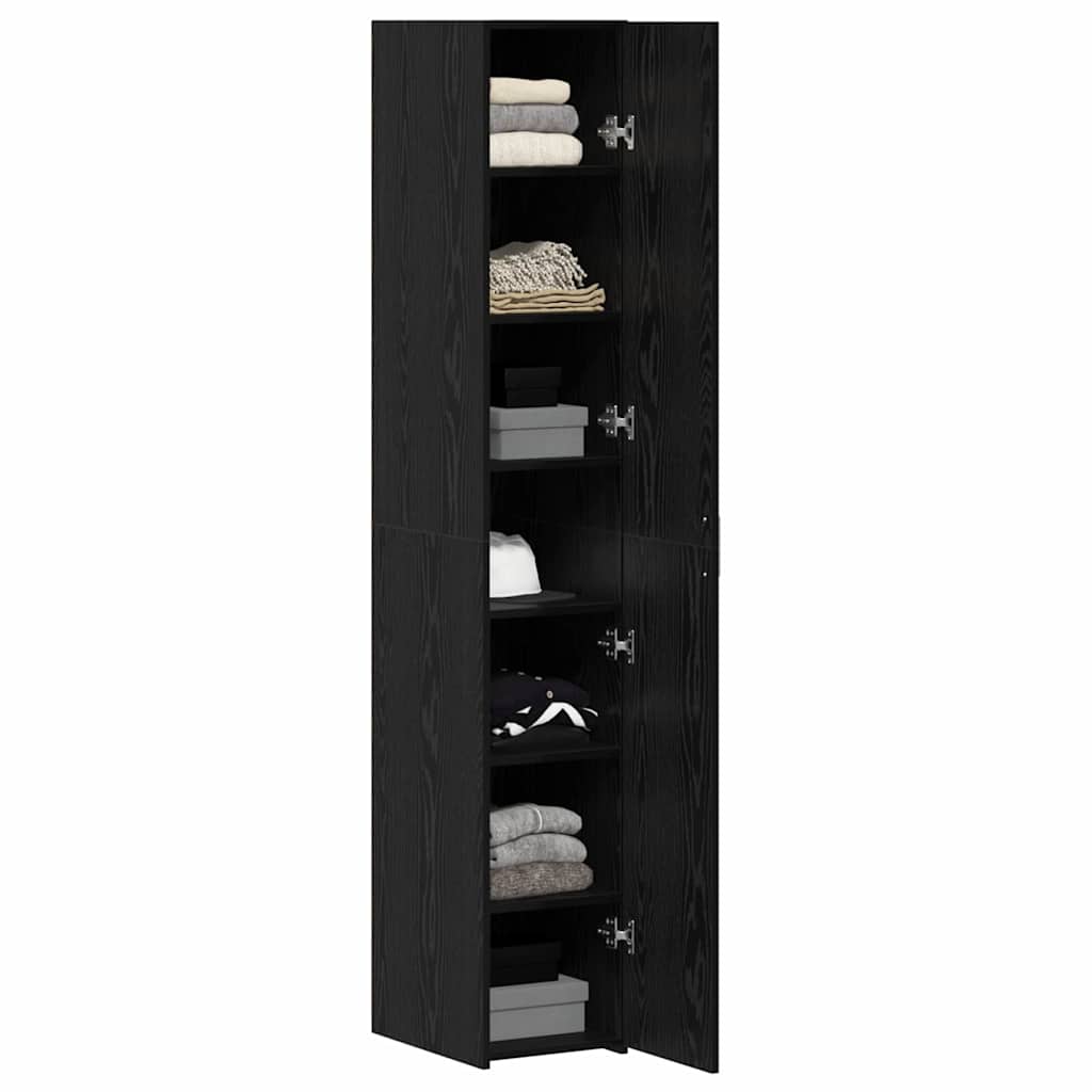 Highboard 2 pcs Crni hrast 30 x 42,5 x 185 cm