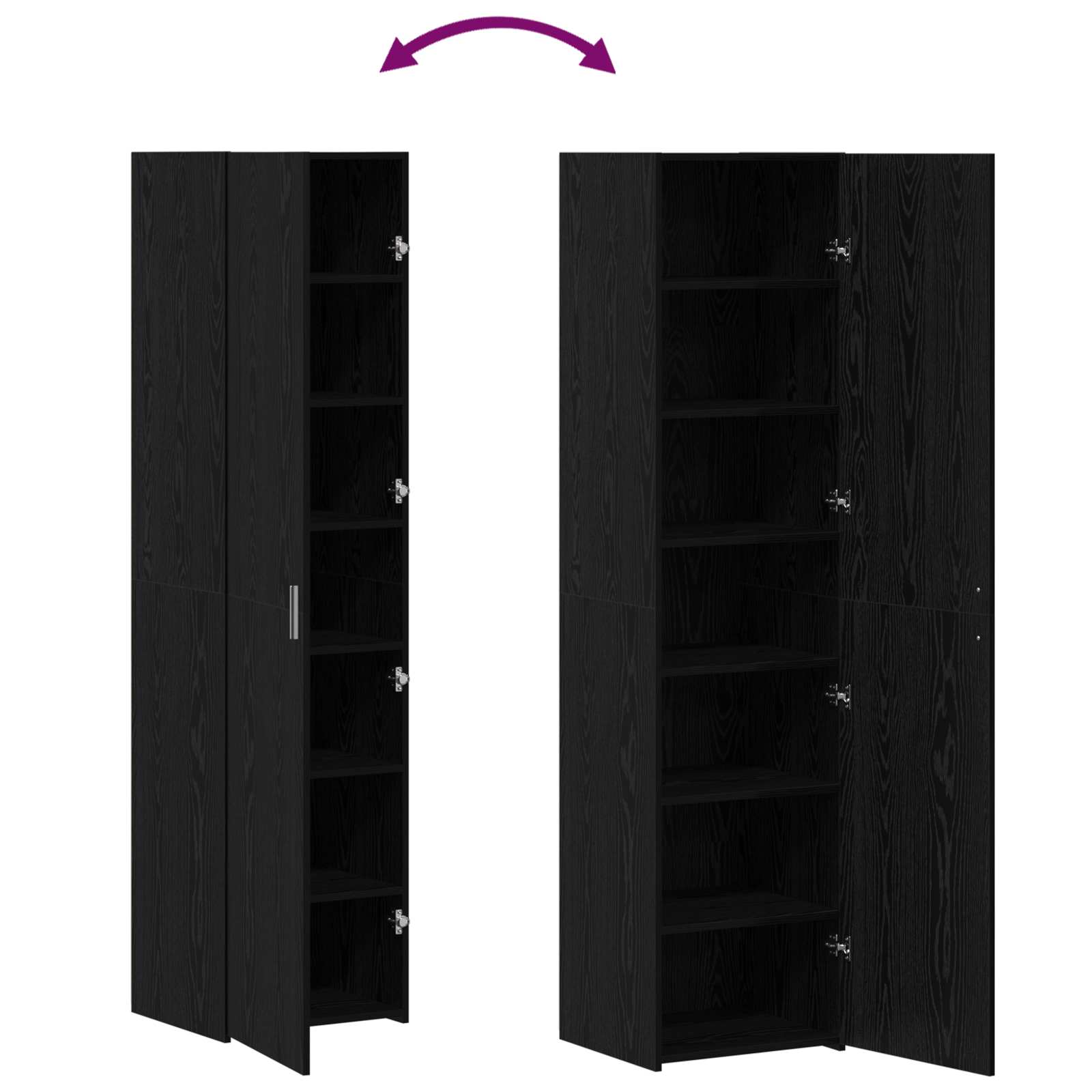 Highboard Crni hrast 45 x 42,5 x 185 cm