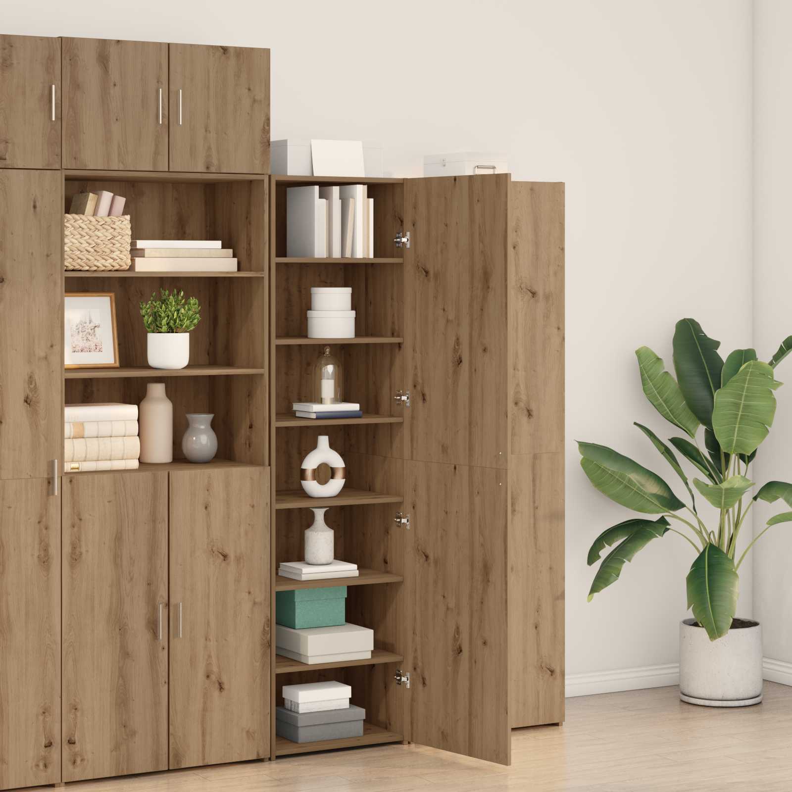 Highboard 2 pcs Umjetnički hrast 50 x 42,5 x 185 cm