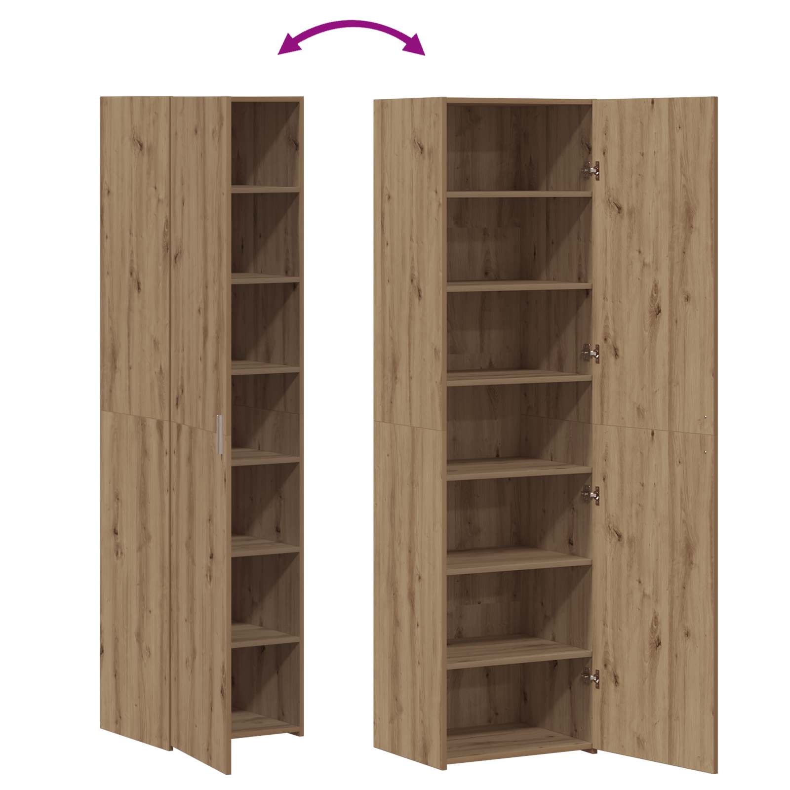 Highboard 2 pcs Umjetnički hrast 50 x 42,5 x 185 cm