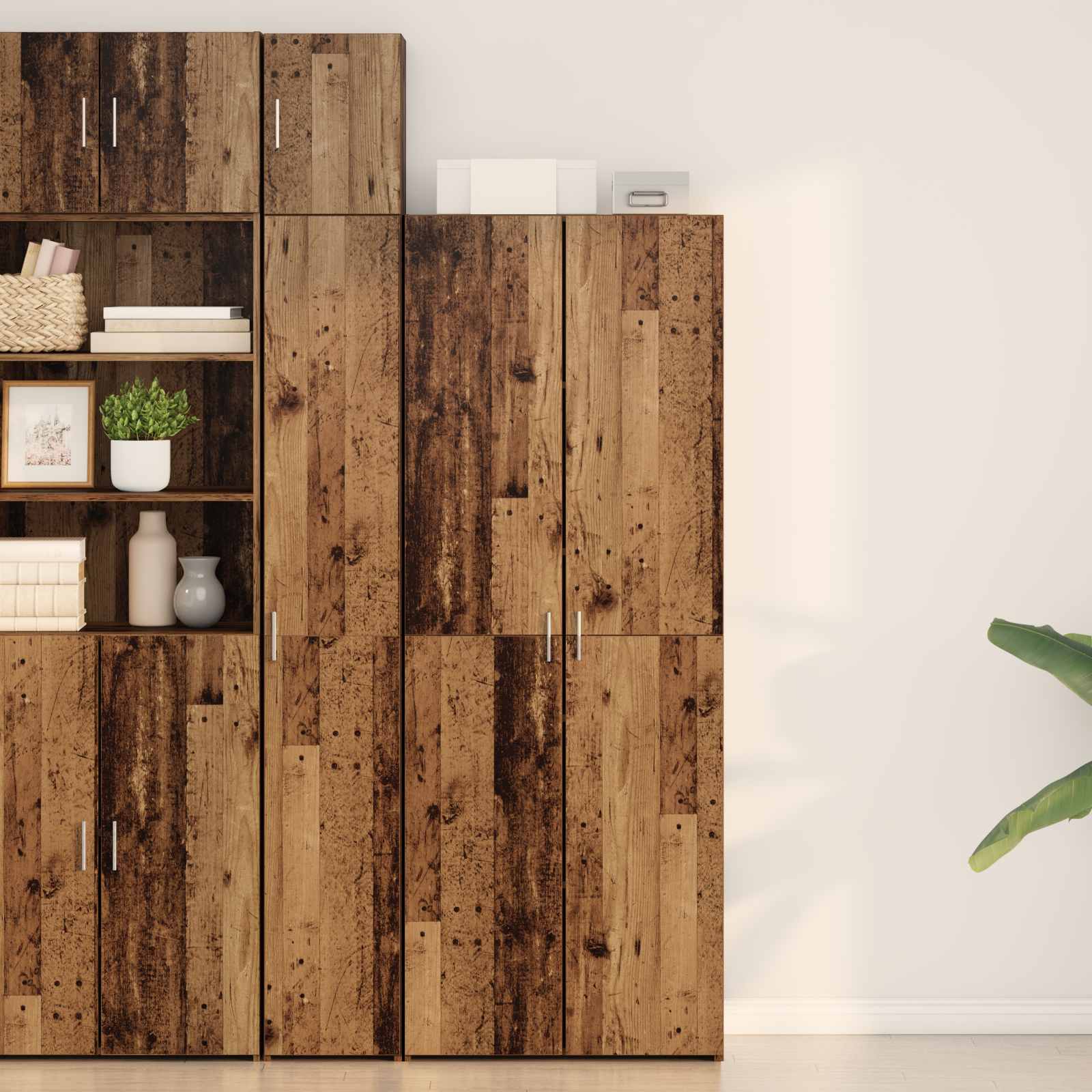 Highboard 2 pcs Staro drvo 70 x 42,5 x 185 cm