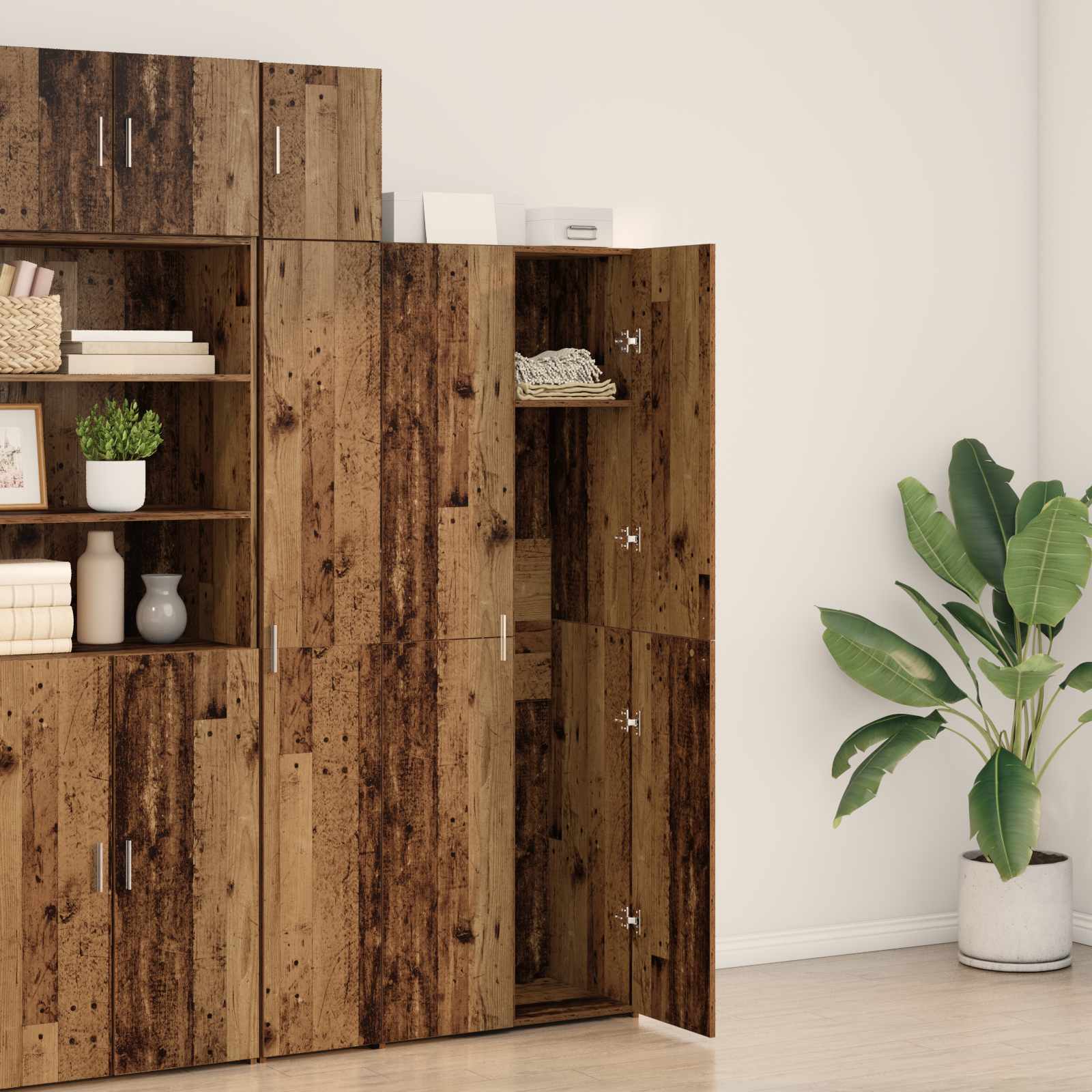 Highboard 2 pcs Staro drvo 70 x 42,5 x 185 cm