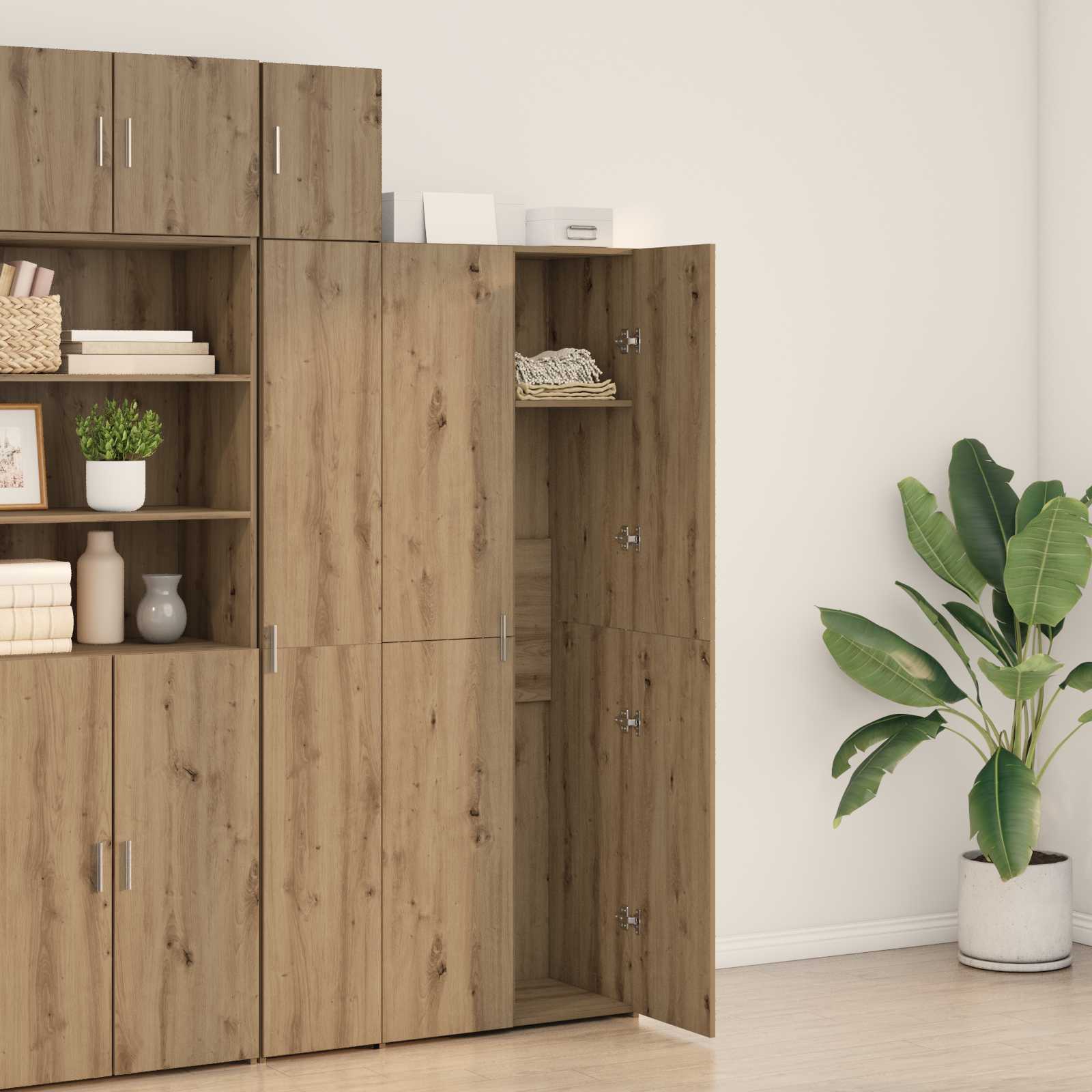 Highboard 2 pcs Umjetnički hrast 70 x 42,5 x 185 cm