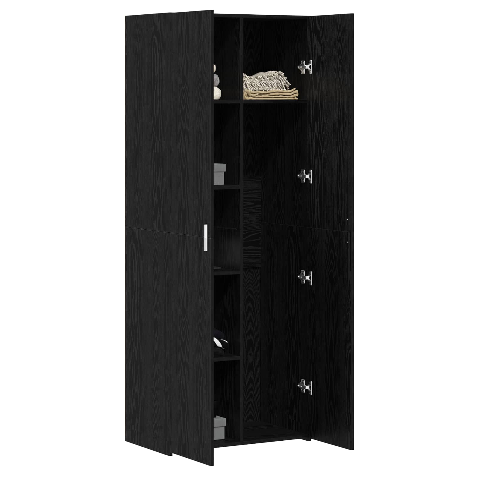 Highboard 2 pcs Crni hrast 70 x 42,5 x 185 cm