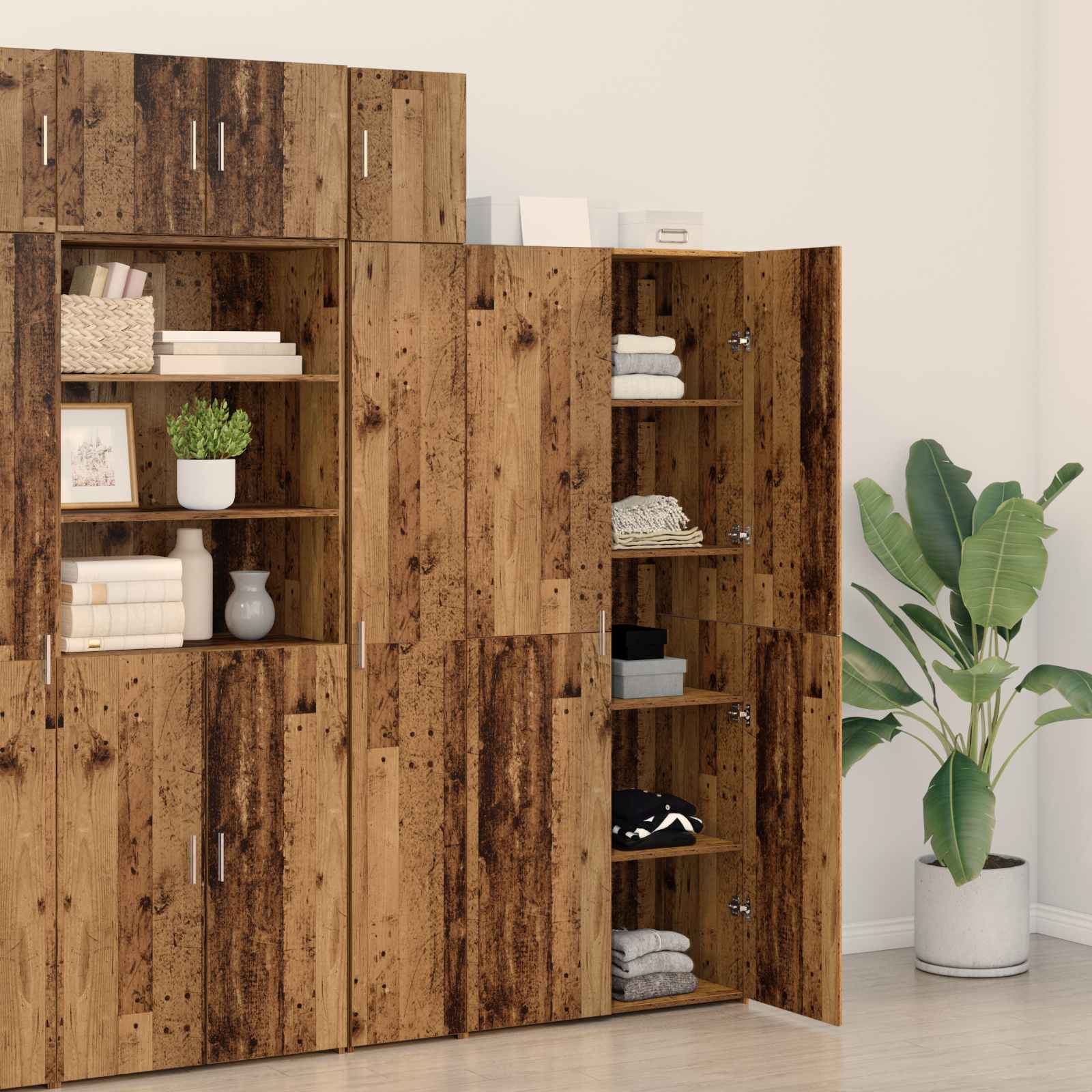 Highboard 2 pcs Staro drvo 80 x 42 x 185 cm