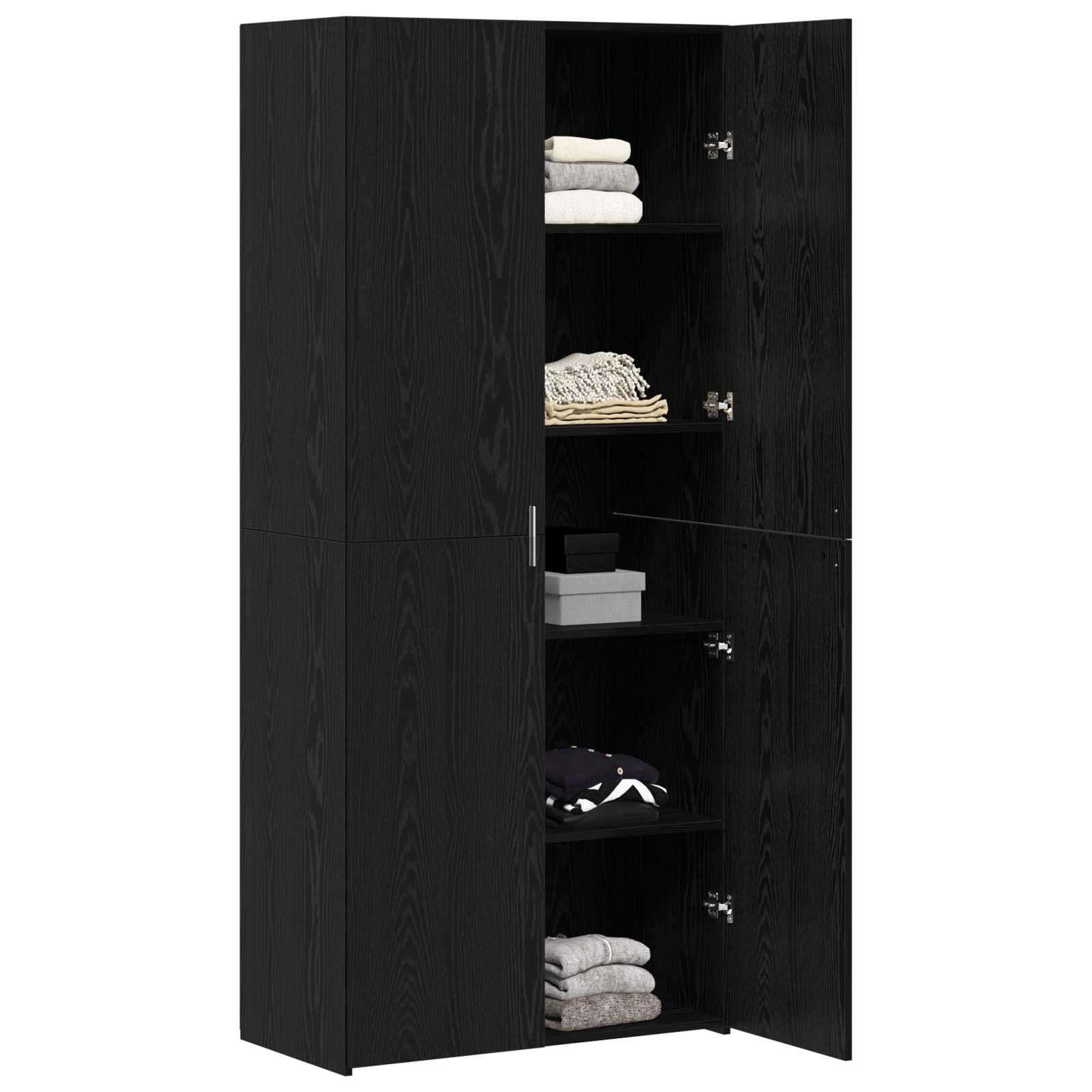 Highboard 2 pcs Crni hrast 80 x 42 x 185 cm