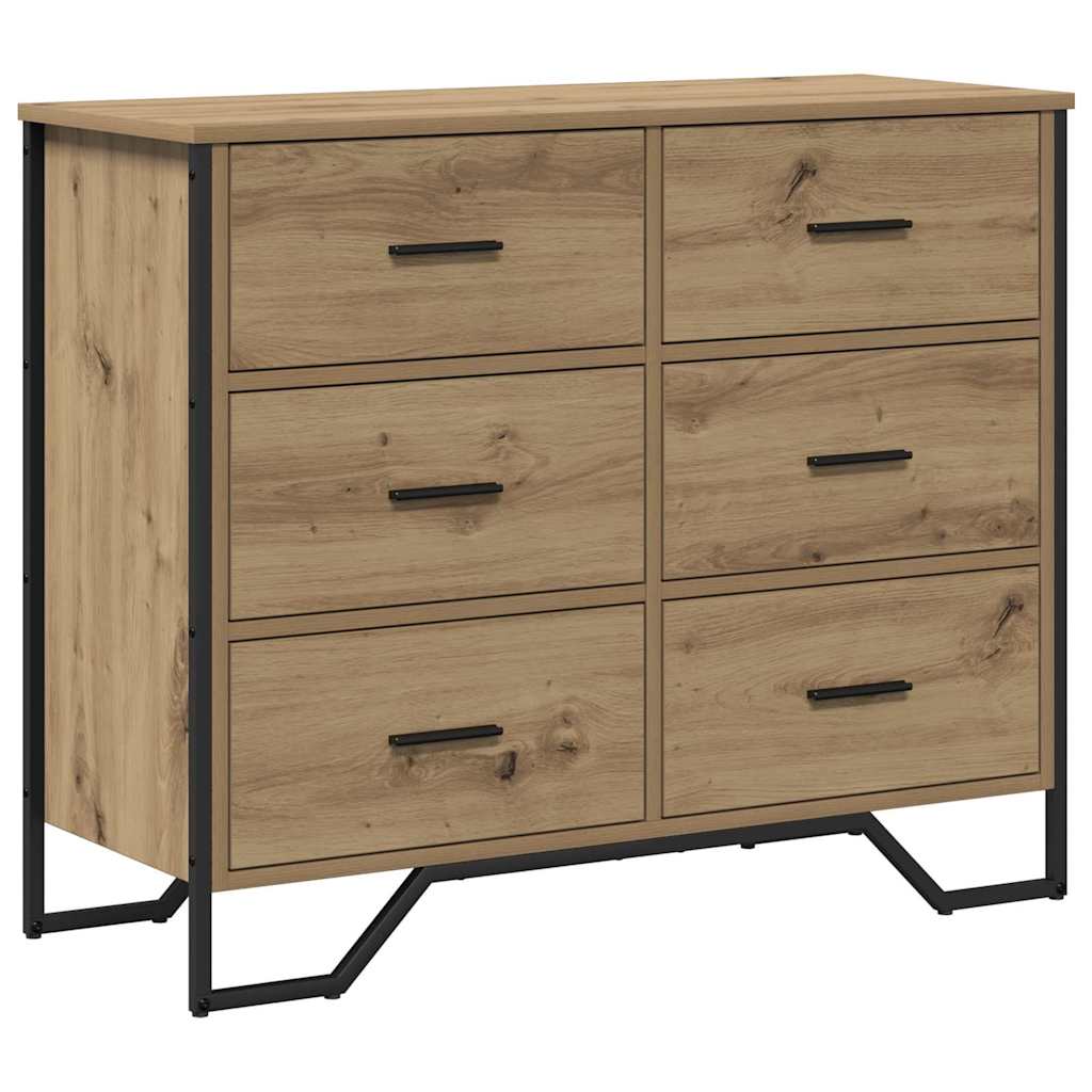 Komoda s ladicama 2 pcs Umjetnički hrast 91 x 35,5 x 74,5 cm