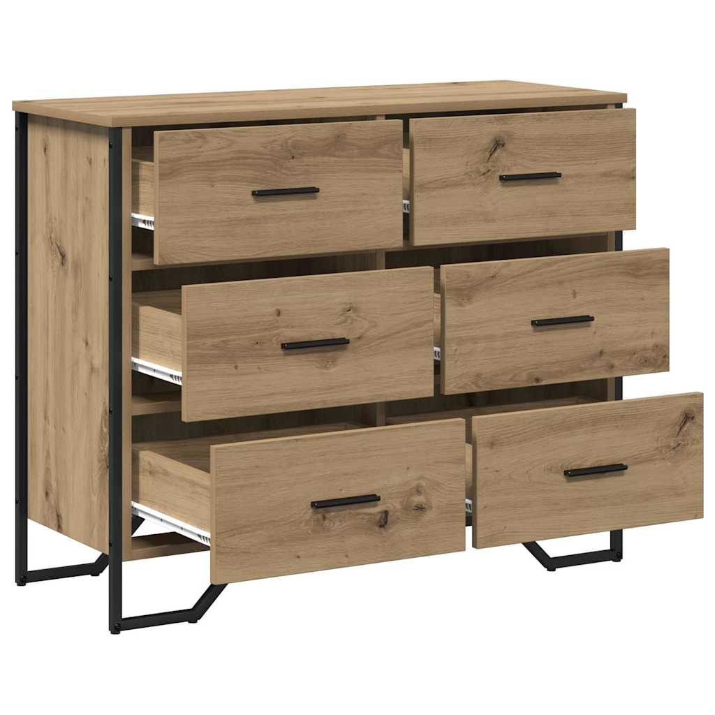 Komoda s ladicama 2 pcs Umjetnički hrast 91 x 35,5 x 74,5 cm
