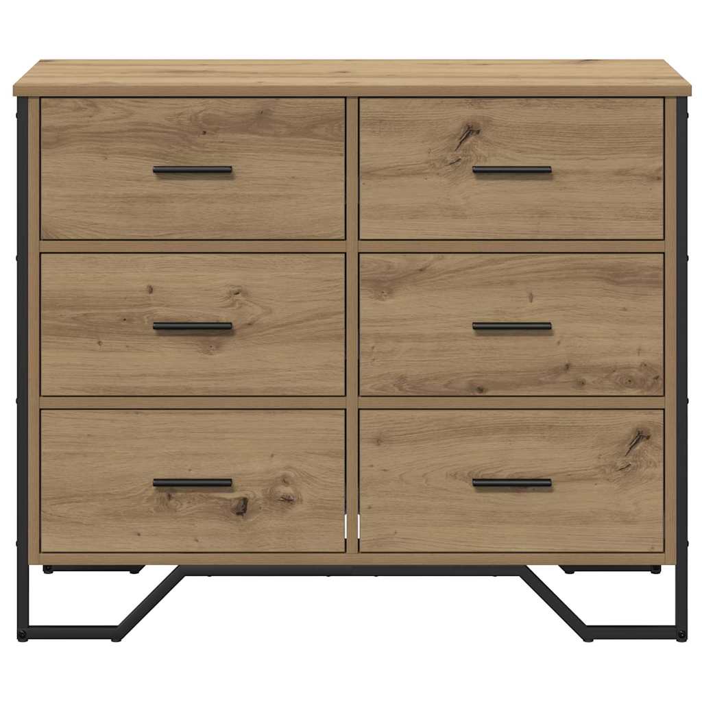 Komoda s ladicama 2 pcs Umjetnički hrast 91 x 35,5 x 74,5 cm