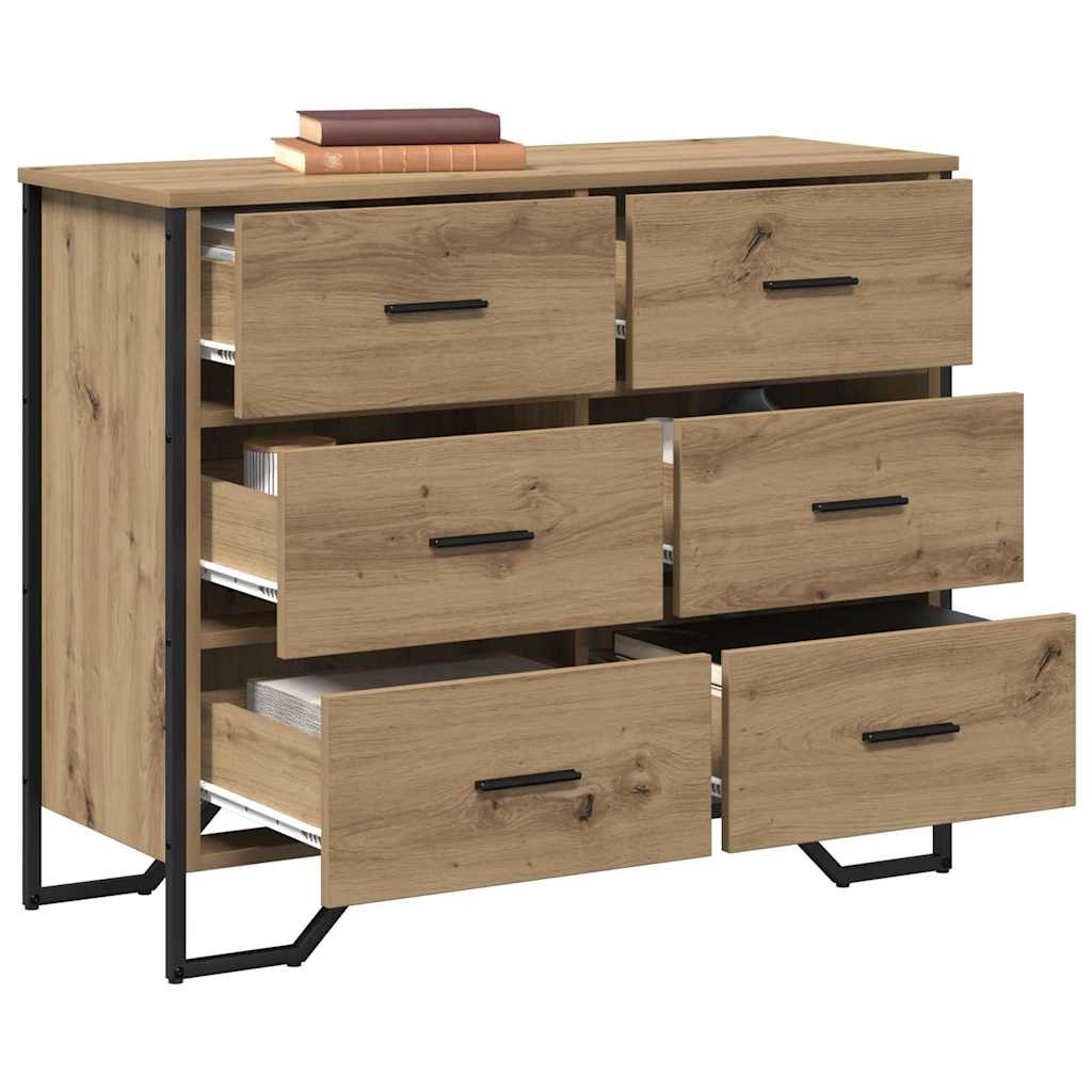 Komoda s ladicama 2 pcs Umjetnički hrast 91 x 35,5 x 74,5 cm