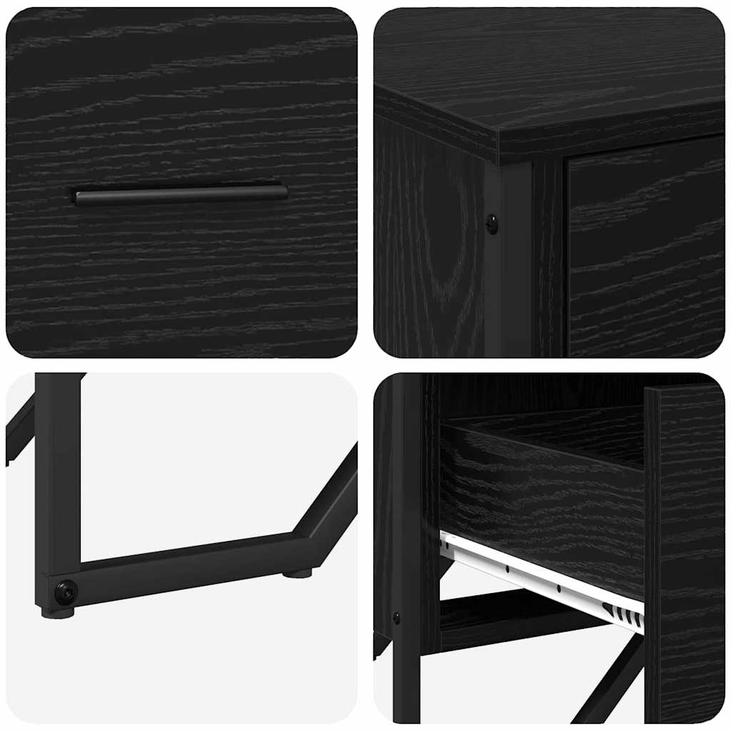 Komoda s ladicama 2 pcs Crni hrast 91 x 35,5 x 74,5 cm