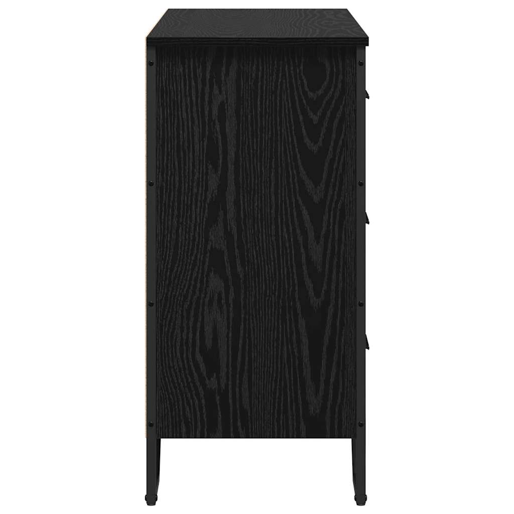 Komoda s ladicama 2 pcs Crni hrast 91 x 35,5 x 74,5 cm