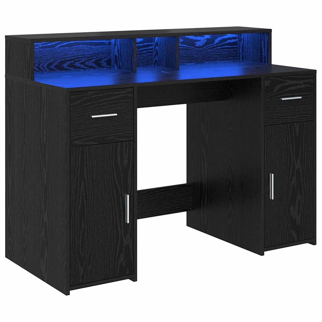 Stol s ladicama Crni hrast 120 x 55 x 91 cm Konstruirano drvo