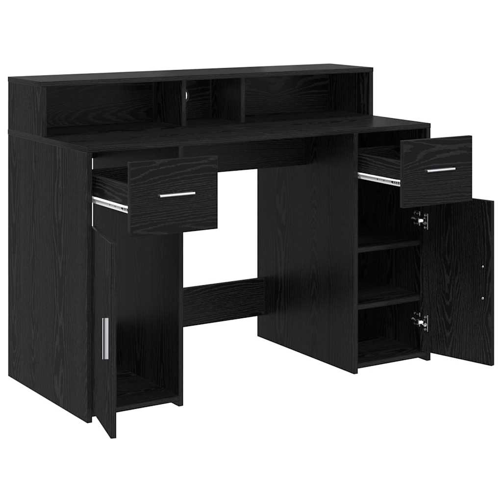 Stol s ladicama Crni hrast 120 x 55 x 91 cm Konstruirano drvo
