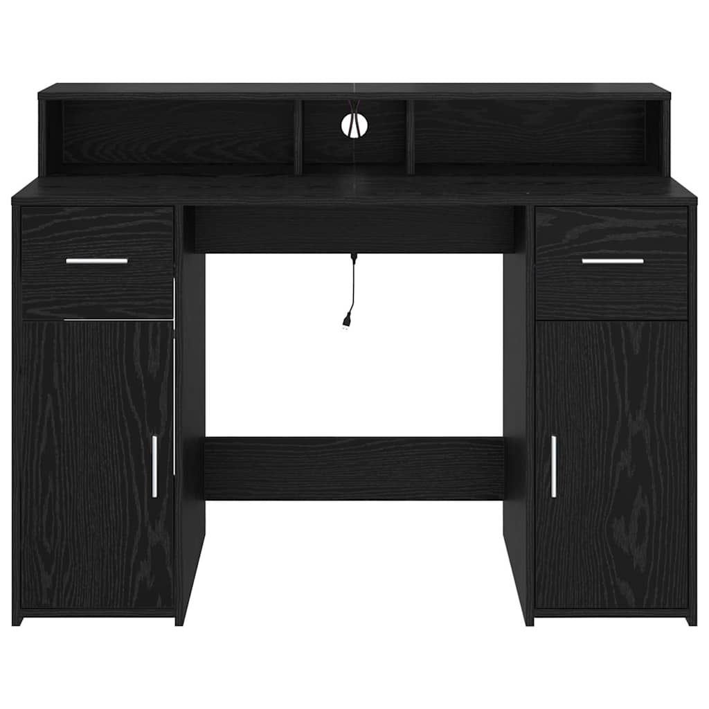 Stol s ladicama Crni hrast 120 x 55 x 91 cm Konstruirano drvo