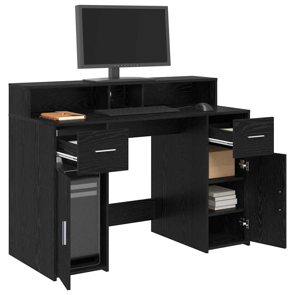 Stol s ladicama Crni hrast 120 x 55 x 91 cm Konstruirano drvo