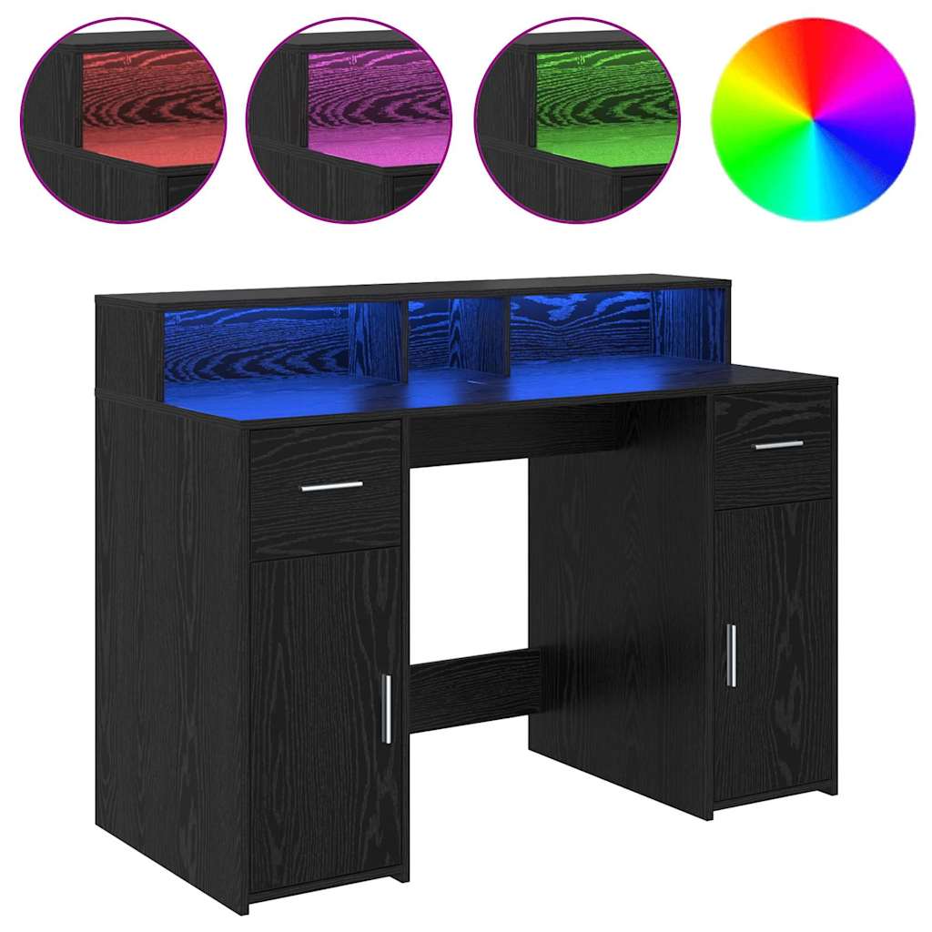 Stol s ladicama Crni hrast 120 x 55 x 91 cm Konstruirano drvo