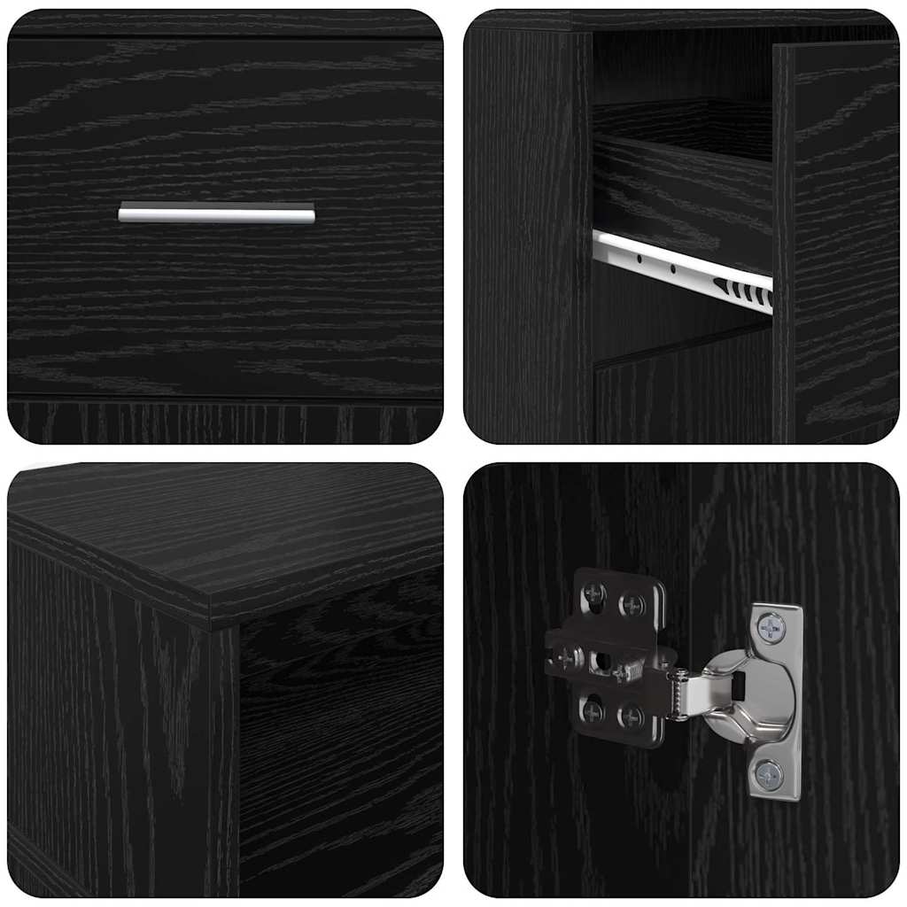 Stol s ladicama Crni hrast 140 x 55 x 91 cm Konstruirano drvo
