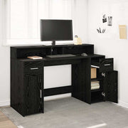 Stol s ladicama Crni hrast 140 x 55 x 91 cm Konstruirano drvo