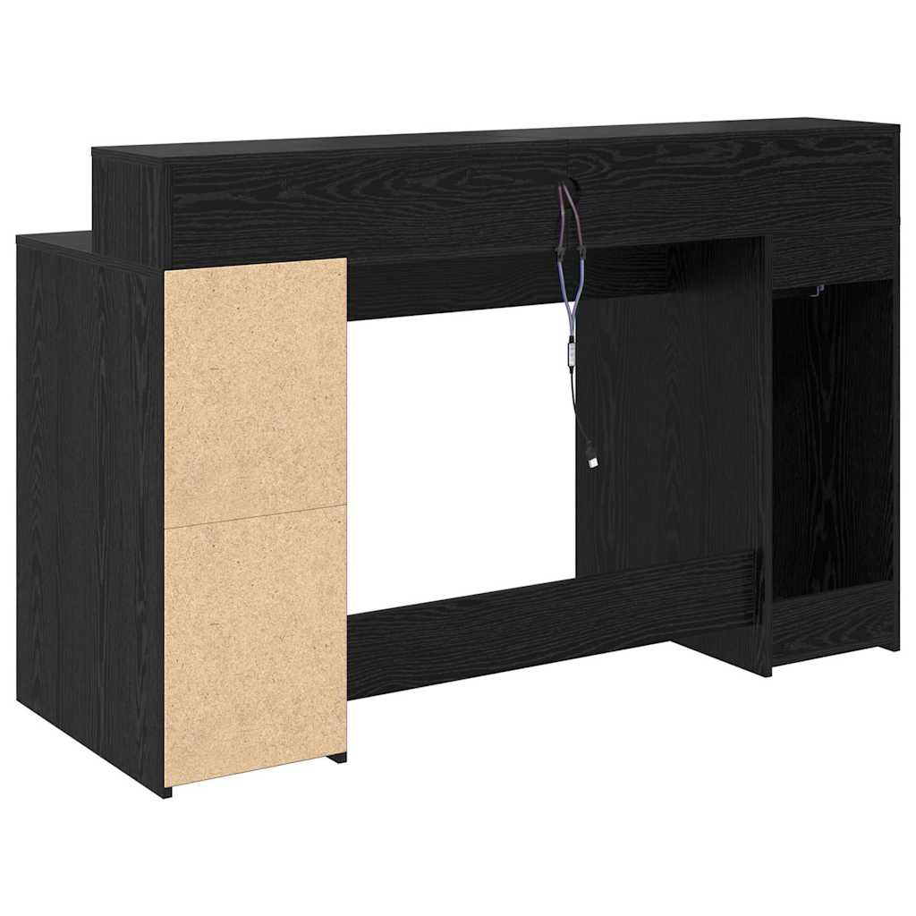 Stol s ladicama Crni hrast 140 x 55 x 91 cm Konstruirano drvo