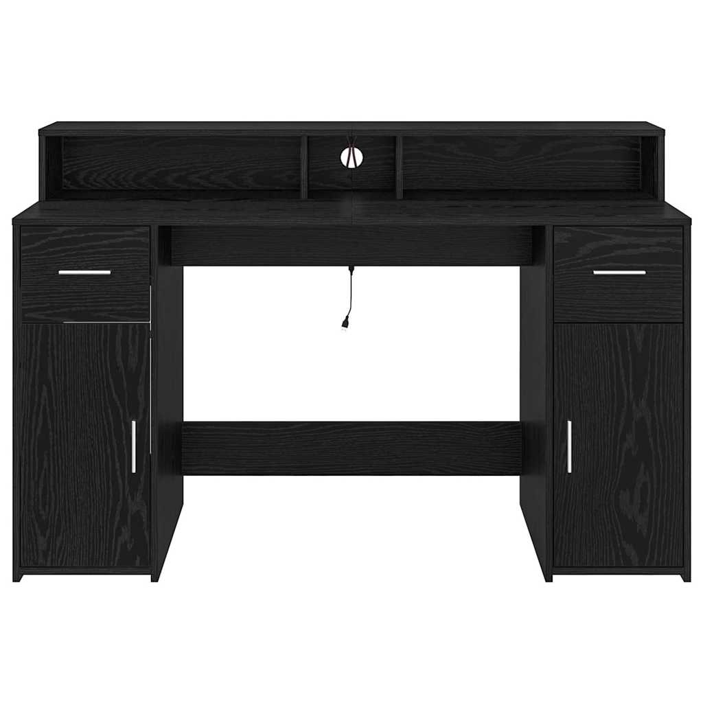 Stol s ladicama Crni hrast 140 x 55 x 91 cm Konstruirano drvo