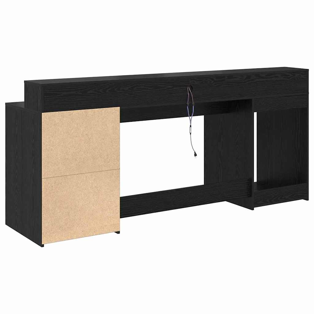 Stol s ladicama Crni hrast 200 x 55 x 91 cm Konstruirano drvo
