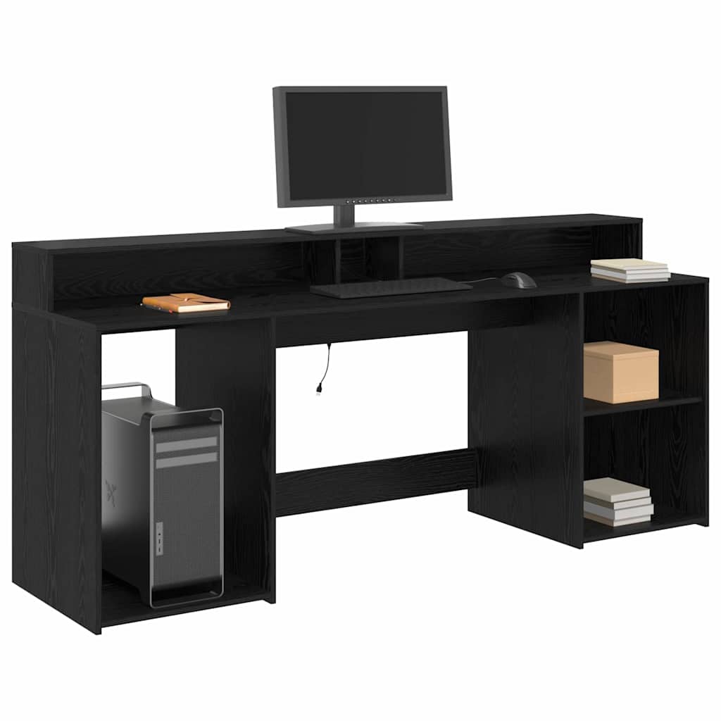 Stol s ladicama Crni hrast 200 x 55 x 91 cm Konstruirano drvo