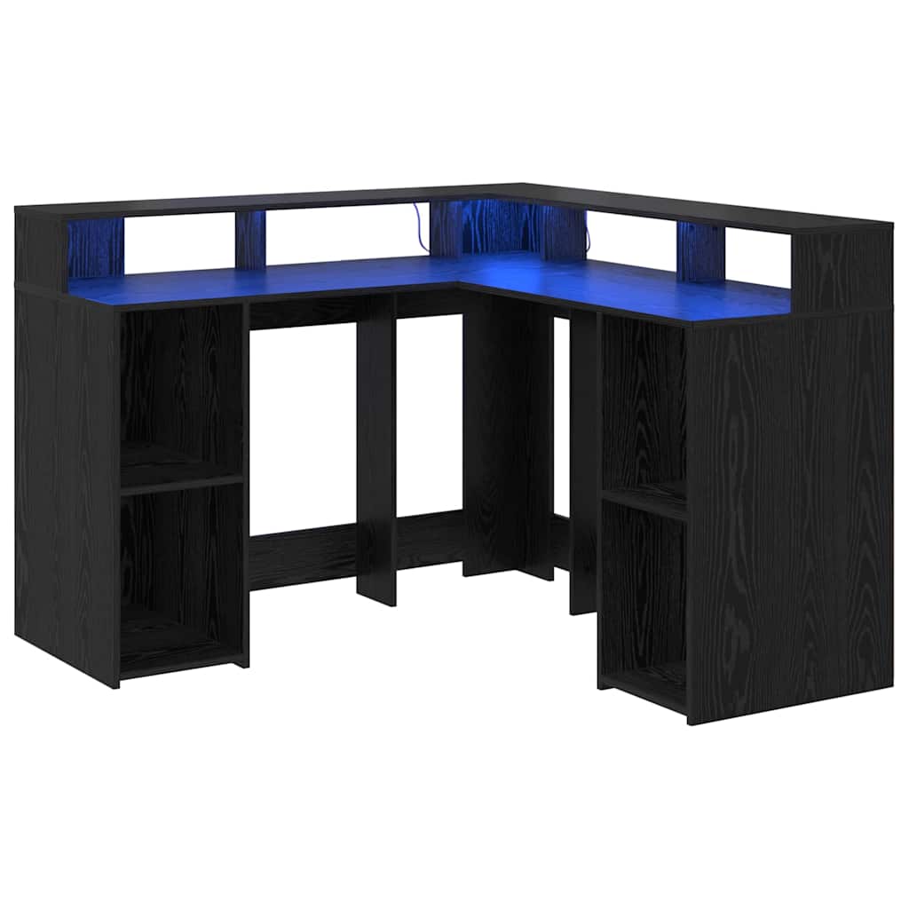 Stol s policom Crni hrast 130 x 130 x 91 cm Konstruirano drvo