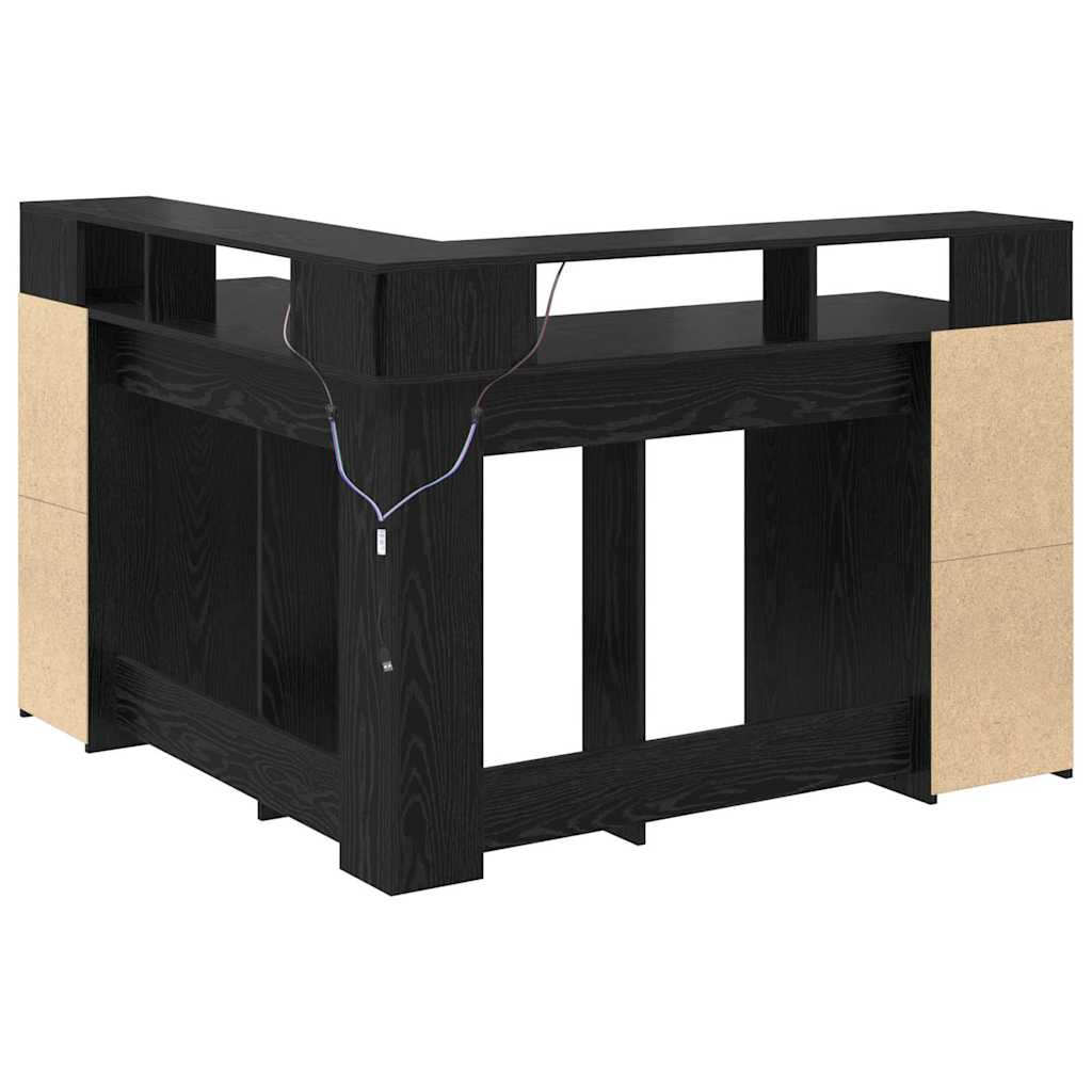 Stol s policom Crni hrast 130 x 130 x 91 cm Konstruirano drvo