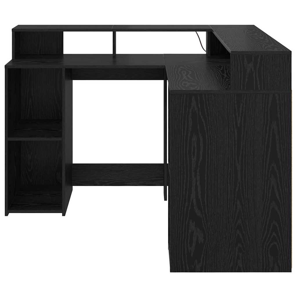 Stol s policom Crni hrast 130 x 130 x 91 cm Konstruirano drvo